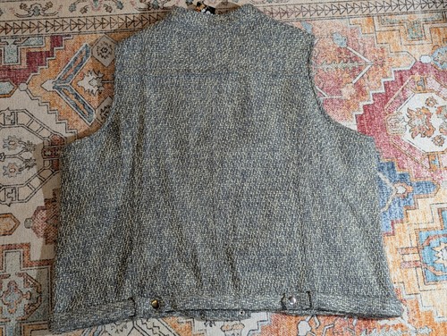 Randolph Duke Spirited Zippered Moto Vest Grey/White Tweed W/Tag Size 2XL NEW - Picture 4 of 6