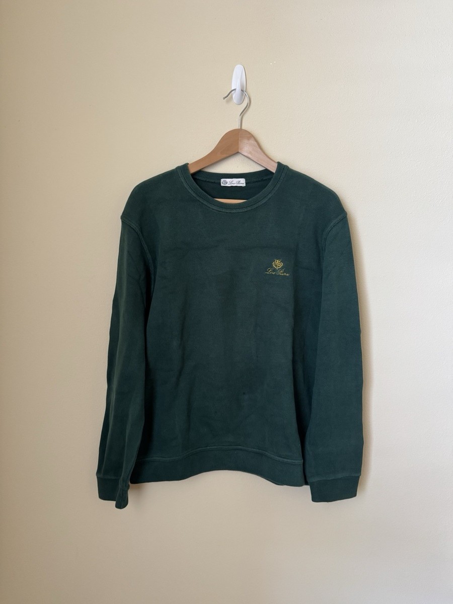 Loro Piana グリーントップス Loro Piana Ribbed Logo Crewneck Sweatshirt Green Medium | eBay