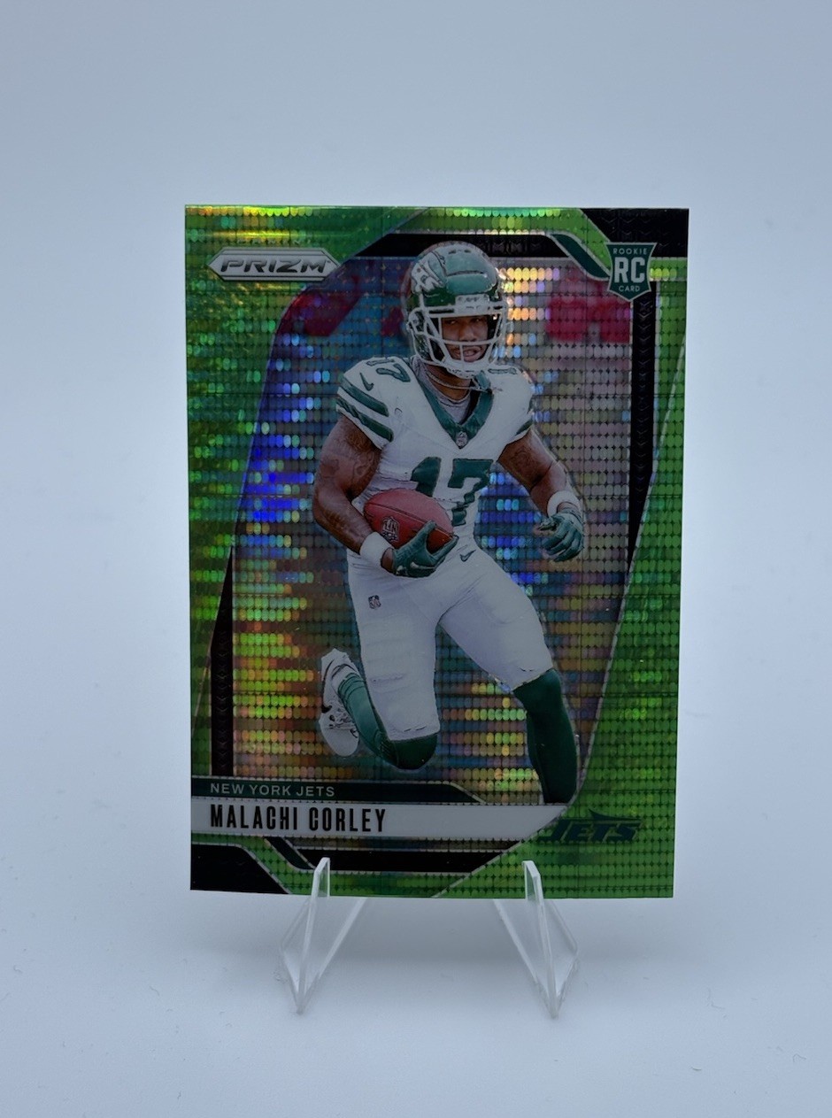 2024 Panini Prizm - Rookies Neon Green Pulsar Prizm #369 Malachi Corley (RC)