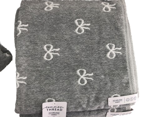 Neu Common Thread Öko-Melange Super Weich Baumwolle Bambus Grau Schleifen 6 Stück Handtücher - Bild 4 von 8