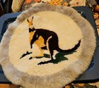 Vintage RARE Alpaca Kangroo Fur Throw Rug Handmade Wall Hanging Tapestry 