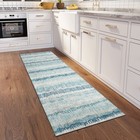 Addison Rugs Rylee ARY34 Blue Washable 2'3" x 7'6" Indoor Outdoor Runner Rug ...