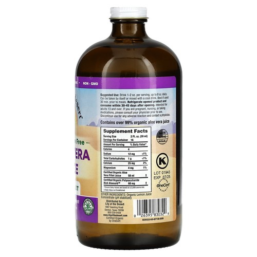 Aloe Vera Juice, Inner Fillet, Preservative Free, 32 fl oz (946 ml) - Picture 2 of 2