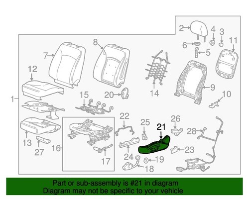 NEW OEM GM Front Left Seat Side Trim Jet Black 22753899 Chevy Malibu 2013-2015 - Picture 4 of 5
