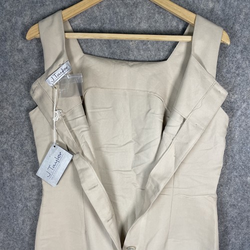 J Taylor Debenhams Tunic Dress Beige Shell Buttons Modal Sleeveless UK 12 L NWT - Picture 18 of 23