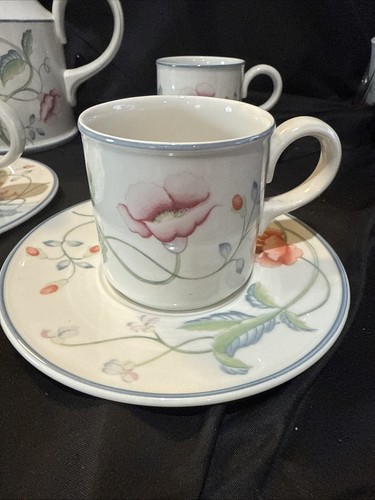 Villeroy Boch Albertine große 8 1/8 in 5 Tassen Teekanne mit 5 Tassen und Untertassen - Bild 7 von 10