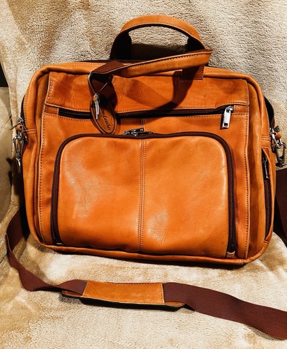 Wilsons Leder Laptop Aktentasche erweiterbar hellbraun Tasche mit Schultergurt