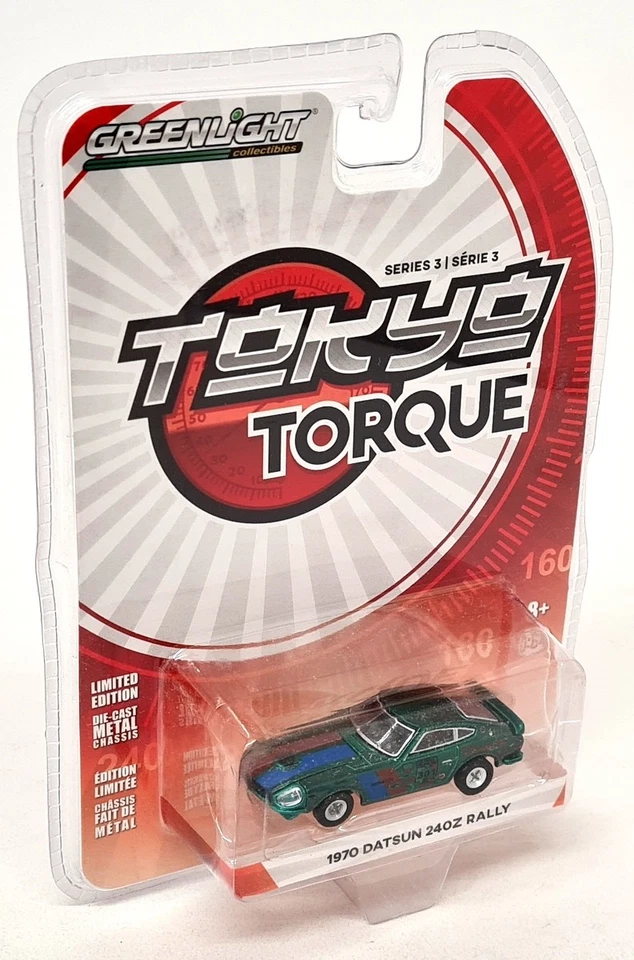 Greenlight 1/64 - Datsun 240Z Rally 1970 Green Chase Diecast Model Car Foto 2 de 4
