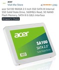 Acer SA100 480GB 2.5 Inch SSD SATA III 3D NAND TLC PC Internal SSD FREE SHIPPING