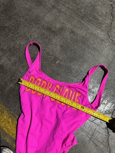 Body Glove Retro Neon Pink Orange Spell out Logo One Piece Bikini Medium - Picture 9 of 12