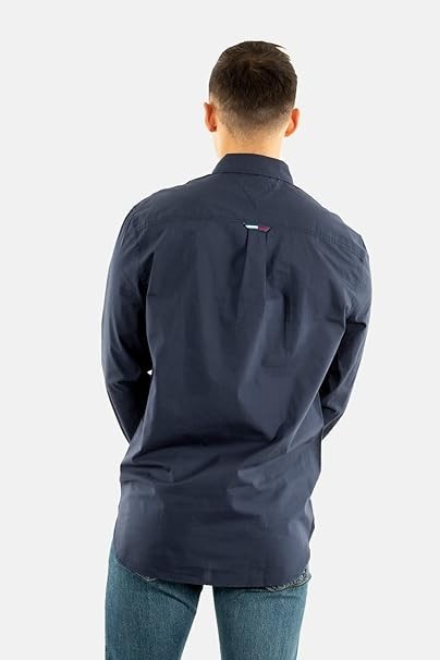 TOMMY HILFIGER Essential Poplin Shirt with Patch Pocket Navy Size M image 4
