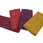 Set of 4 Polka Dot Purple Gold Red Orange Cloth Dinner Napkins Table Decor