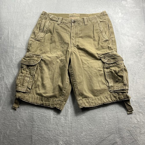 American Eagle Cargo Shorts Herren 32 braun längere Länge Y2K Gorpcore Fallschirmjäger