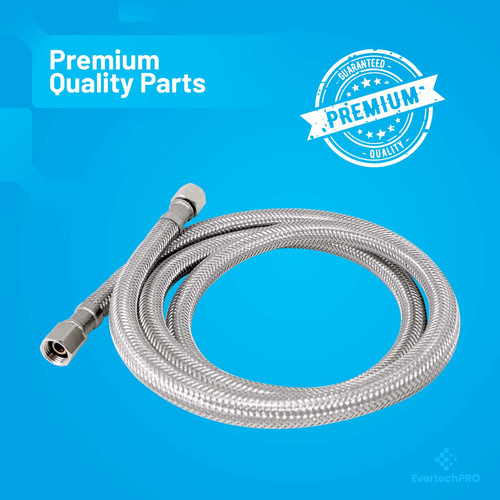 Refrigerator Water Line F 1/4 C x F 1/4 C x 48 Inch Stainless Steel Braided - Picture 2 of 8