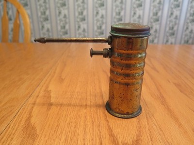 Vintage Eagle No. 66 Finger Pump Brass Oiler Oil Can Straight Shaft ''Video''