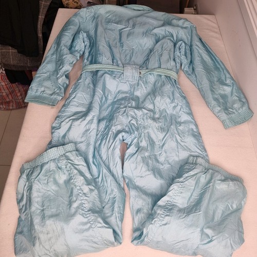 VINTAGE 80's Ski Snow Jumpsuit Suit Relaxed Fit Size Womens 36 XS-M Sky Blue - Picture 8 of 9
