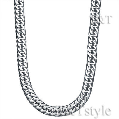 C93 T&T 7mm 316L Stainless Steel Round Curb Chain Necklace Silver C93 T&T 7mm 316L Stainless Steel Round Curb Chain Necklace Silver