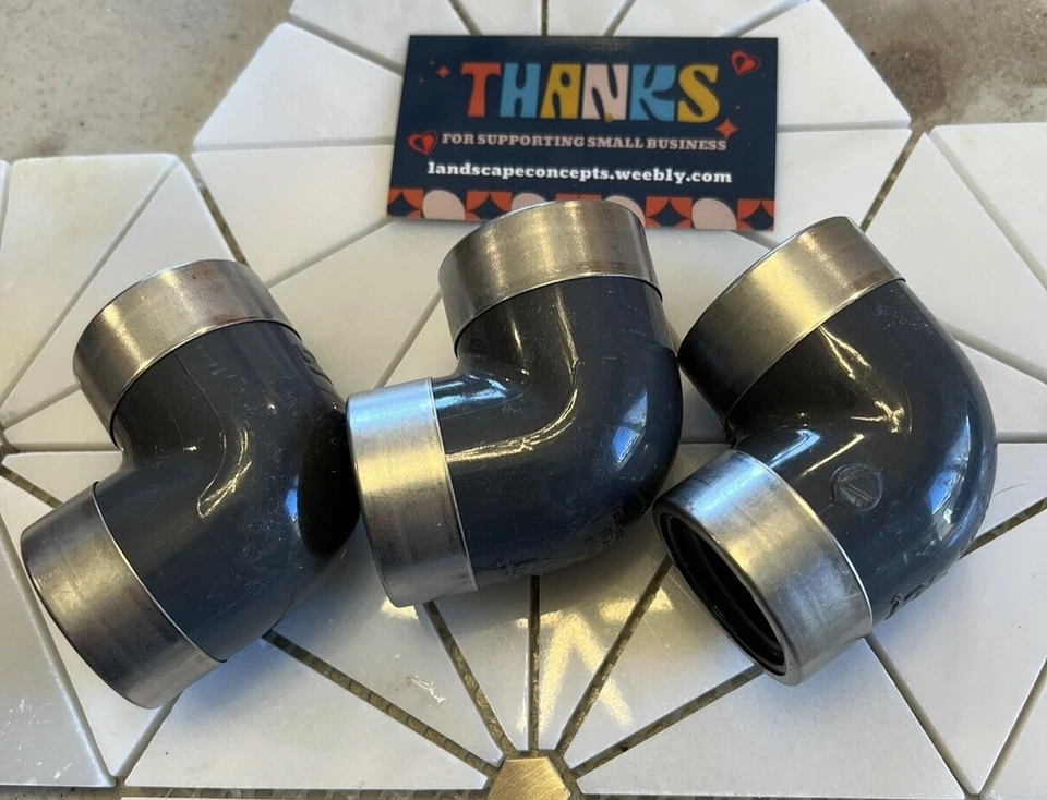 Spears 1"x 1 in FPT PVC SCH80 Coupling Stainless Reinforced  Elbow New (3 Pack) - Image 3 of 4