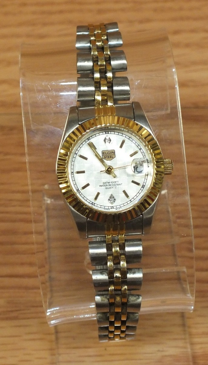 Genuine Elgin Steel Women's Gold/Silver Tone 3atm Quartz