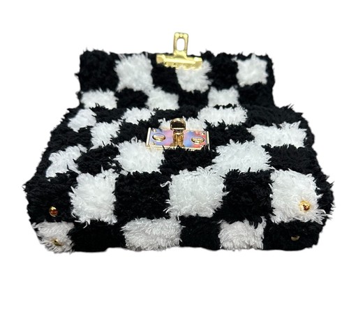 Plüsch Flauschige Garn Tasche Handtasche Damen Mädchen Selbstgemacht - Bild 5 von 8