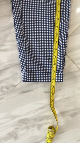 Zara Women’s 100% Cotton Blue White Plaid Pants New Size XS - Picture 14 of 15