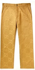 Gucci Straight-leg Cotton Jacquard Trousers Jumbo GG Logo For Men Gucci Size 48