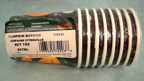 LOT 14 PKS = 232 Items CUPS & NAPKINS DINNER Cocktail Halloween Orange PUMPKIN - Picture 7 of 7
