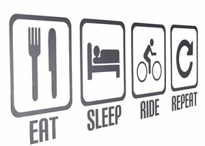 Eat Sleep Ride Repeat Various Colours Cyclist Bike Wall Art Decal//Sticker