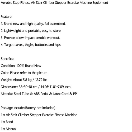 Aerobic Step Fitness Air Stair Climber Stepper Exercise Machine Equipment, - Picture 12 of 14