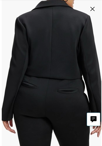 GOOD AMERICAN BLACK CROPPED SCUBA BLAZER JACKET BNWT 6 X - Picture 2 of 7