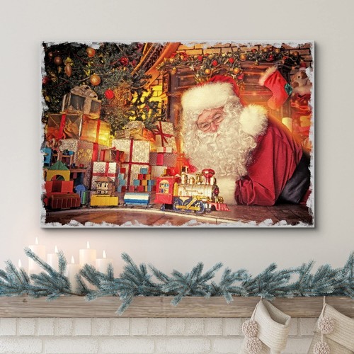 32"x48" - Santa Claus Canvas Print Wall Art - Merry Christmas Home Decor - Picture 26 of 32