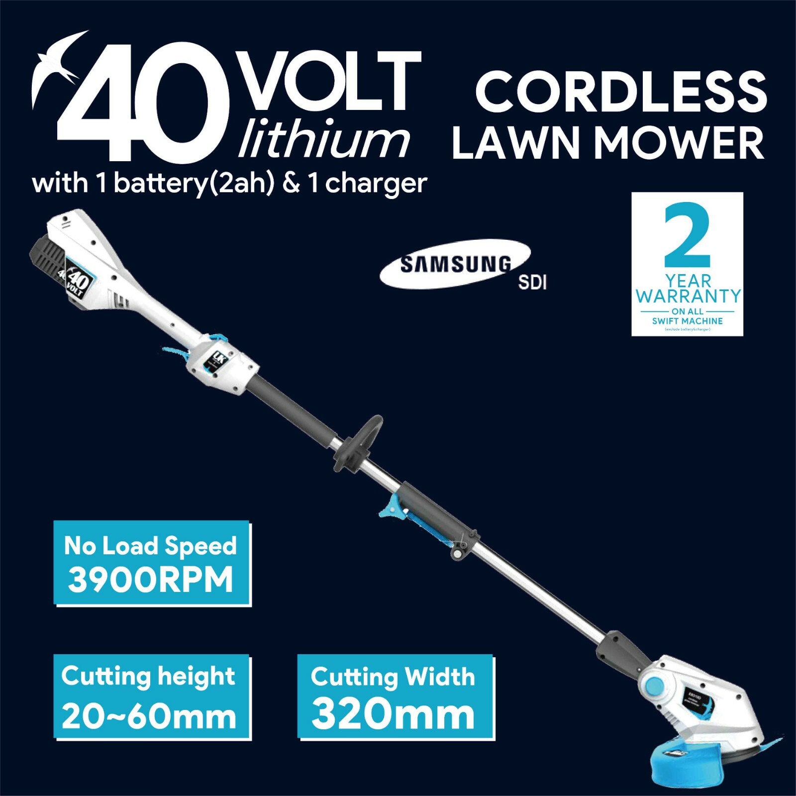 swift cordless grass trimmer