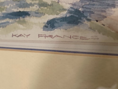 Angebotener Künstler Kay Frances - Aquarelldruck - mattiert und gerahmt! - Bild 6 von 6
