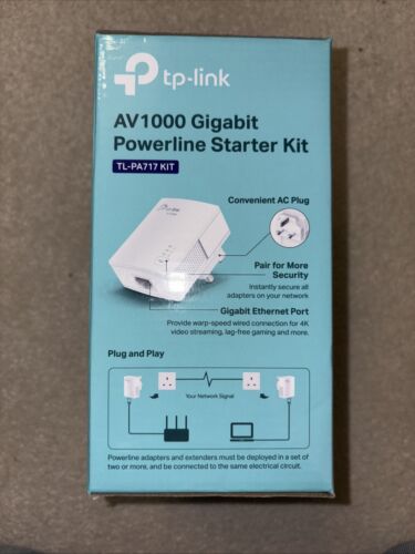 TP-LINK AV1000 Gigabit Powerline 1 Port Kit 1000Mbps Includes Extra 2 Adapters - Afbeelding 5 van 6