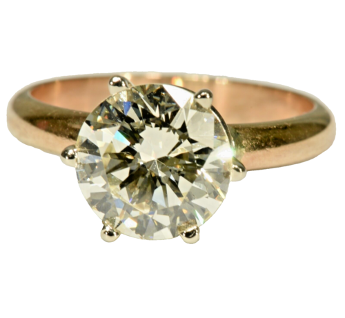 GIA Certified 3.14 Ct. Natural Diamond Vintage 6 prong Solitaire 14k Gold Ring - Picture 3 of 22