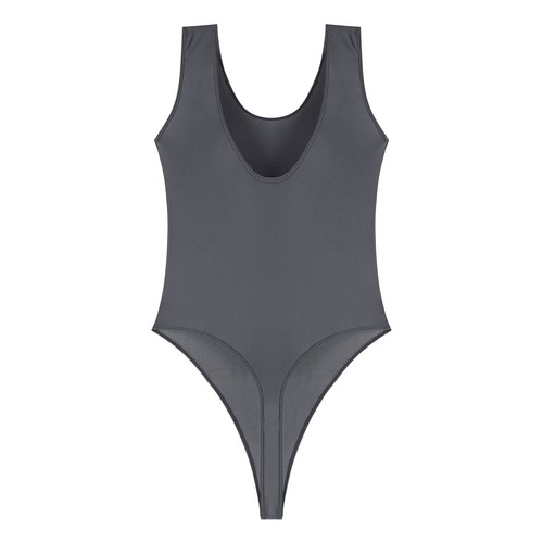 Women One-Piece Swimsuit Glossy Bodysuit Leotard Monokini Cutout High Cut Thong - Picture 34 of 120