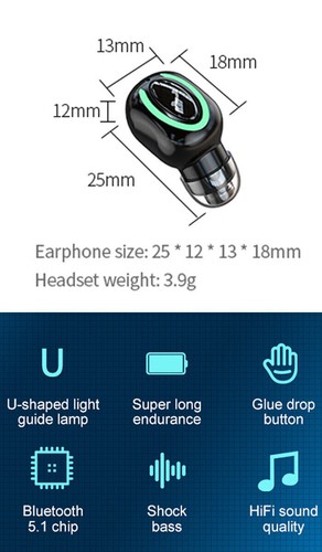 Hands-free Bluetooth Headset Gaming Noise Cancellation Earphone for Smartphones - Picture 12 of 12