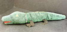 Vintage Handmade Green Fur Long Plush Alligator Crocodile Lizard Retro Decor