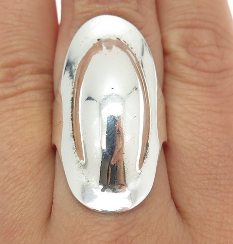 925 Sterling Silber Vintage Mexiko Modernist Kuppelring Größe 8,25