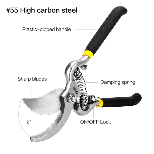 8" Heavy Duty Garden Pruner – Forged Steel Blades, Cuts 1" Branches (Black) - Picture 7 of 7