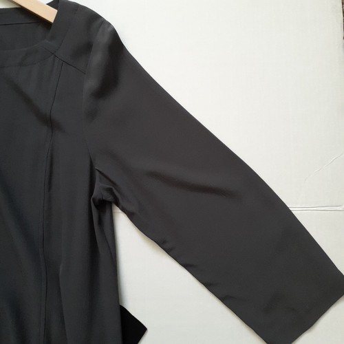 Eileen Fisher Color Block Langarm Tencel Etuikleid schwarz grau Größe M - Bild 8 von 13