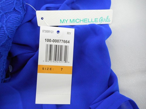Girls My Michelle Royal Blue Floral Jumpsuit Sizes 7 - 16 - Picture 5 of 5