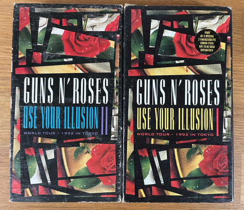 Vintage GUNS N' ROSES Use Your Illusion VHS Tapes 1 & 2 World Tour 1992 Untested - Picture 1 of 7