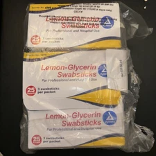 Lemon-Glycerin Swabsticks 25 packets/Box 1216 Exp:08/2026  (3Box)