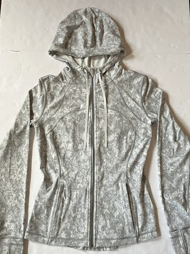 Lululemon Hooded Define Jacket Hideaway Camo Starlight Grey/White EUC Sz 8