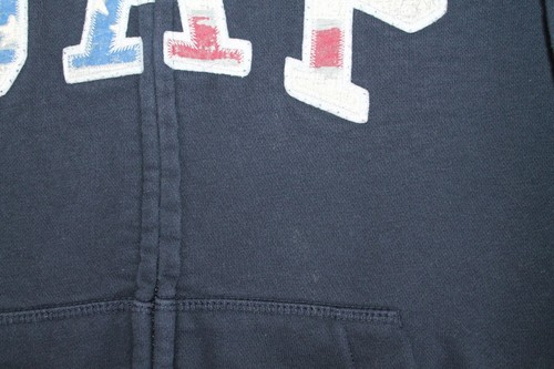 GAP Kid Zip Hooded Sweatshirt Hoodie X-Large 12 Red White Blue Logo - Picture 3 of 7