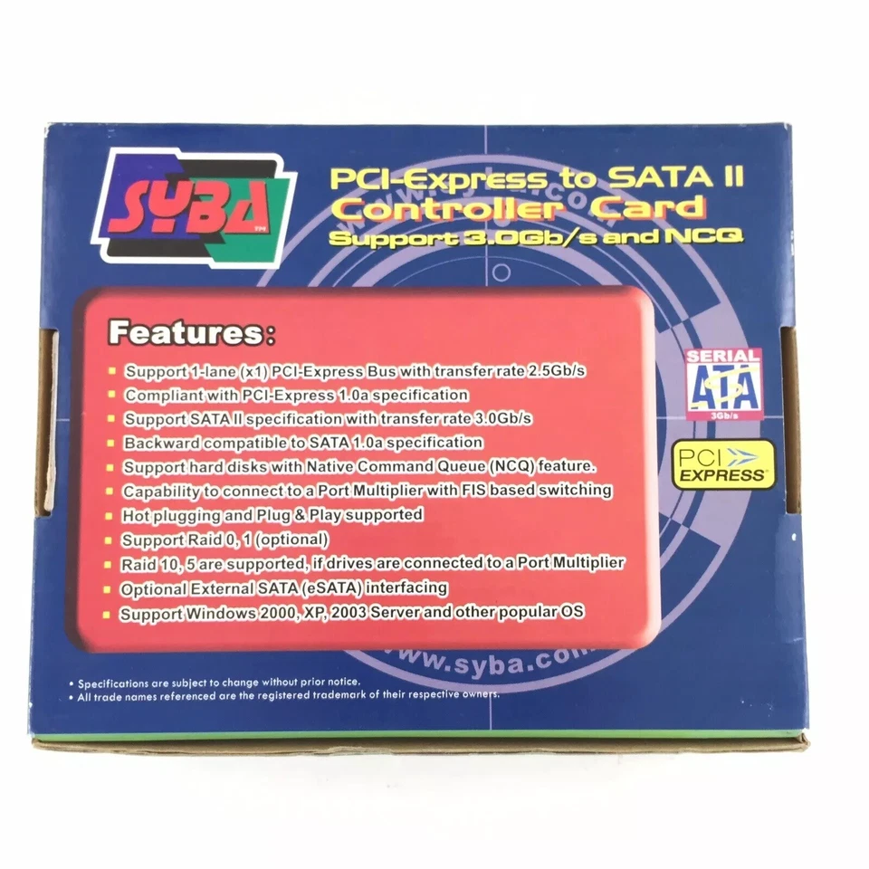 Syba Controller Card SIL3132 SATA 2 RAID Express 3gbs PCI-E x1 PCIE IOC-7700 - Image 4 of 4