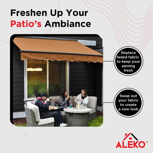 ALEKO Fabric Replacement For 20x10 Ft Retractable Awning Sand Color - 第 3/9 張圖片