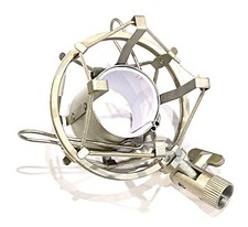 Metal Microphone Shock Mount Clip for Home Studio Podcast Recording 5/8 Silver