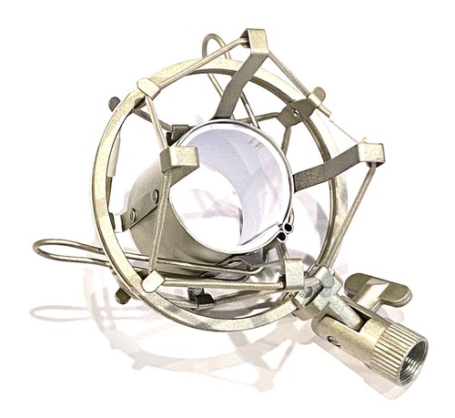 Metall Mikrofon Stoßfeste Halterung Clip für Heimstudio Podcast Aufnahme 5/8 Silber - Bild 1 von 9